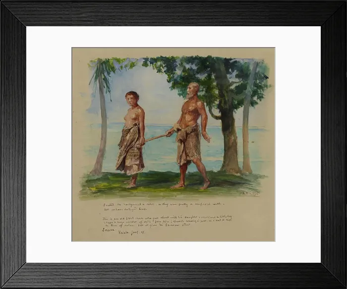Framed Print : Blind Man and His Daughter, Vaiala, Samoa, 1890. Creator: John La Farge Framed Print : Blind Man and His Daughter, Vaiala, Samoa, 1890. Creator: John La Farge