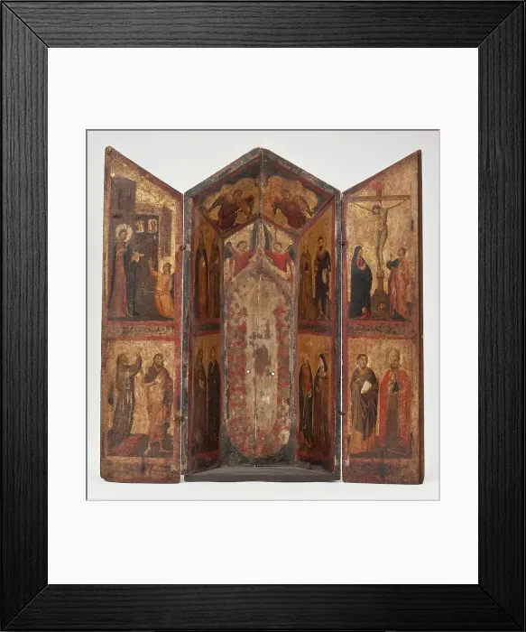 Framed Print : Shrine with the Crucifixion, Saints and Angels. Creator: Taddeo Gaddi Framed Print : Shrine with the Crucifixion, Saints and Angels. Creator: Taddeo Gaddi