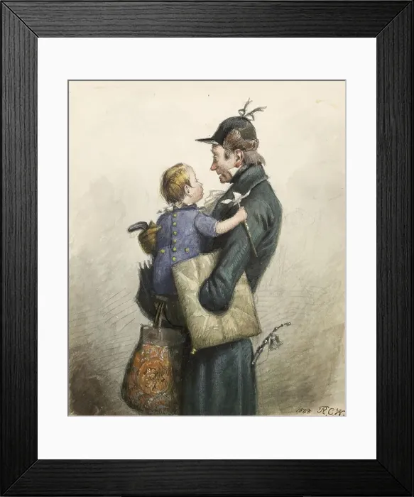 Framed Print : Man in Green Coat with Umbrella, 1848. Creator: Richard Caton Woodville Framed Print : Man in Green Coat with Umbrella, 1848. Creator: Richard Caton Woodville