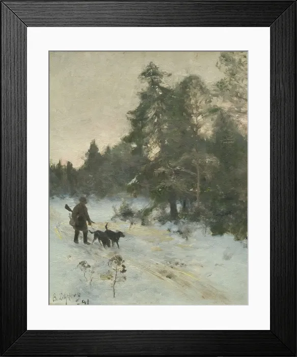 Framed Print : The Hunter, 1891. Creator: Bruno Liljefors Framed Print : The Hunter, 1891. Creator: Bruno Liljefors