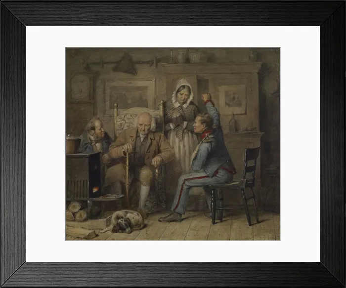 Framed Print : Soldier's Experience, 1847. Creator: Richard Caton Woodville Framed Print : Soldier's Experience, 1847. Creator: Richard Caton Woodville