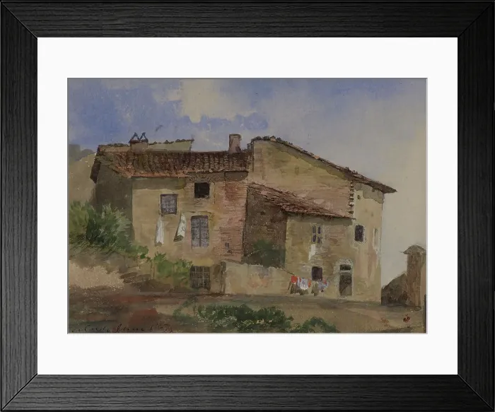Framed Print : Certaldo, June 6th, 61, 1861. Creator: Samuel Colman Framed Print : Certaldo, June 6th, 61, 1861. Creator: Samuel Colman