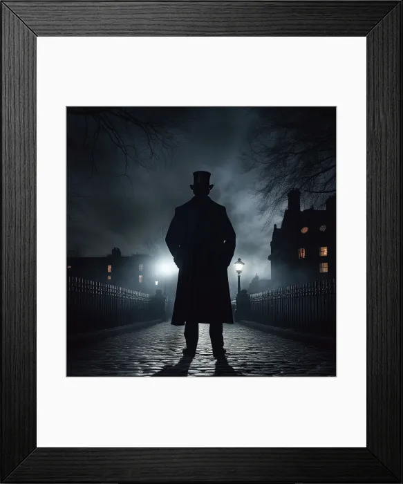 Framed Print : AI IMAGE - Jack the Ripper, 1880s, (2023). Creator: Heritage Images Framed Print : AI IMAGE - Jack the Ripper, 1880s, (2023). Creator: Heritage Images