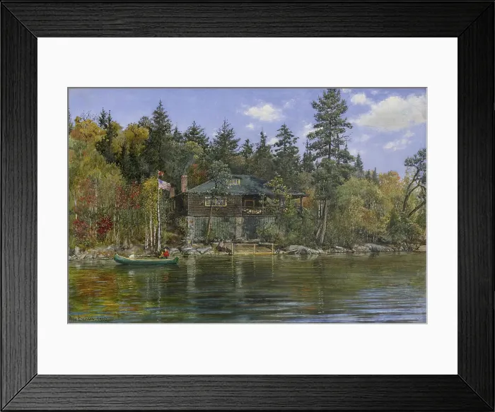 Framed Print : Cabin in Algonquin Park, 1910. Creator: Max Brodel Framed Print : Cabin in Algonquin Park, 1910. Creator: Max Brodel
