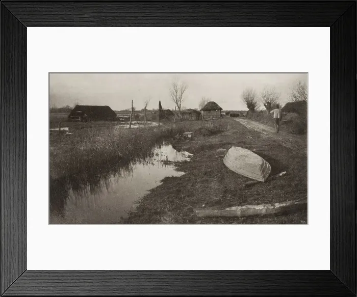 Framed Print : Twixt Land and Water, 1886. Creator: Peter Henry Emerson Framed Print : Twixt Land and Water, 1886. Creator: Peter Henry Emerson