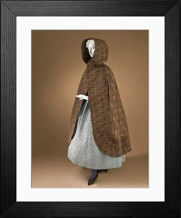 Framed Print : Woman's hooded cape with finely pleated trim, Provence, France, between 1785 and 1820. Creator: Unknown Framed Print : Woman's hooded cape with finely pleated trim, Provence, France, between 1785 and 1820. Creator: Unknown
