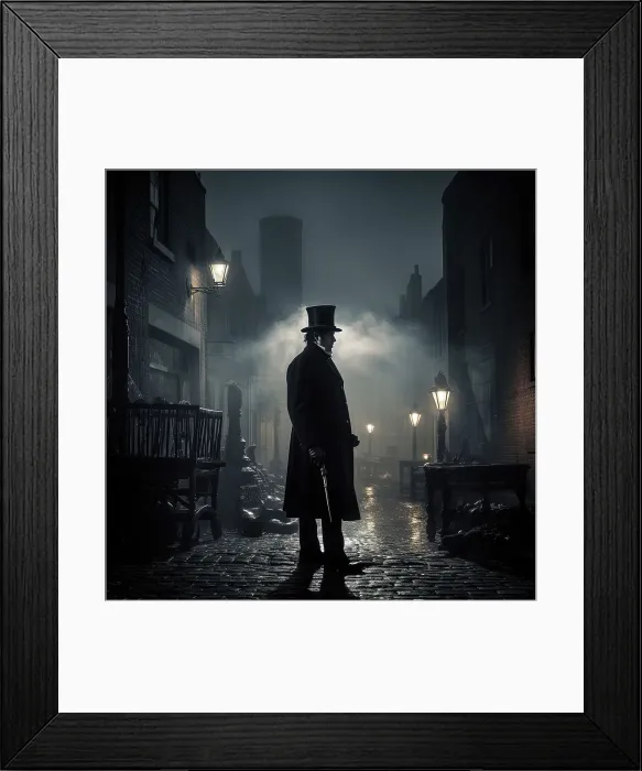 Framed Print : AI IMAGE - Jack the Ripper, 1880s, (2023). Creator: Heritage Images Framed Print : AI IMAGE - Jack the Ripper, 1880s, (2023). Creator: Heritage Images