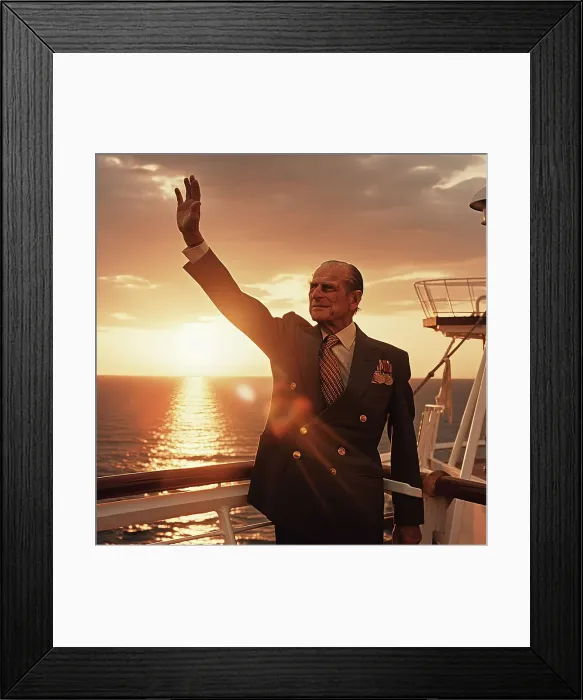 Framed Print : AI IMAGE - Portrait of Prince Philip, Duke of Edinburgh, 2000s, (2023). Creator: Heritage Images Framed Print : AI IMAGE - Portrait of Prince Philip, Duke of Edinburgh, 2000s, (2023). Creator: Heritage Images