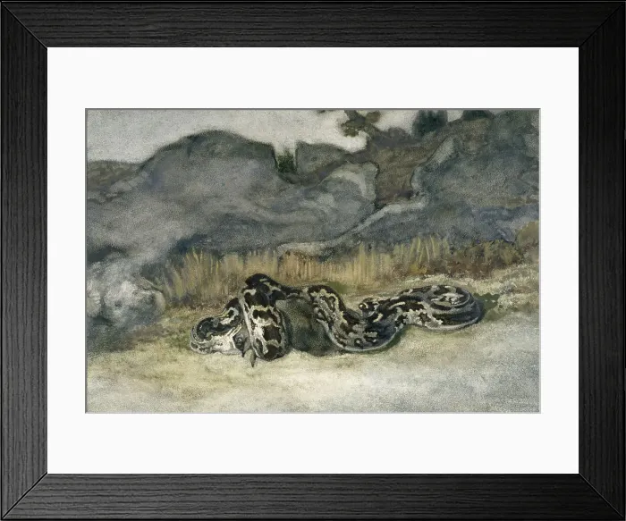 Framed Print : Python Swallowing a Roe-Deer, c1840s. Creator: Antoine-Louis Barye Framed Print : Python Swallowing a Roe-Deer, c1840s. Creator: Antoine-Louis Barye