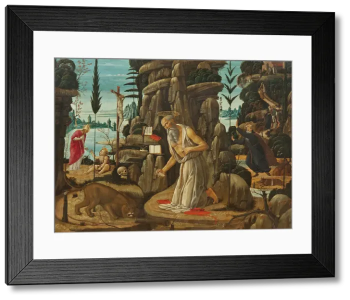 Framed Print : The Penitent St Jerome. Creator: Jacopo del Sellaio Framed Print : The Penitent St Jerome. Creator: Jacopo del Sellaio