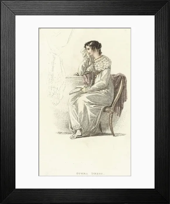 Framed Print : Fashion Plate (Opera Dress), 1814. Creator: Unknown Framed Print : Fashion Plate (Opera Dress), 1814. Creator: Unknown