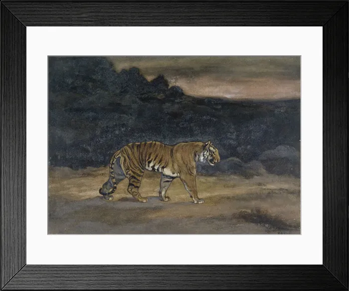 Framed Print : Tiger Walking, c1850s-1860s. Creator: Antoine-Louis Barye Framed Print : Tiger Walking, c1850s-1860s. Creator: Antoine-Louis Barye