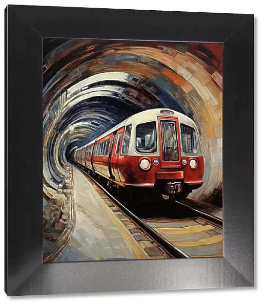 AI IMAGE - An illustration of a London Underground train, 2023. Creator: Heritage Images
