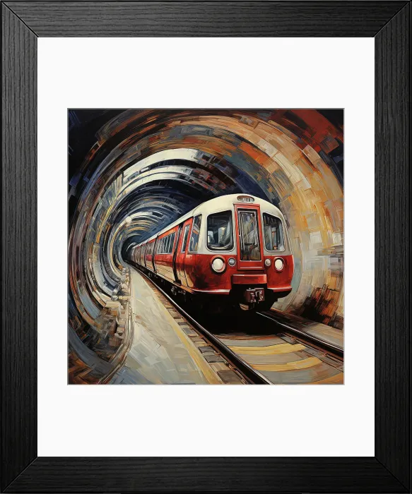 Framed Print : AI IMAGE - An illustration of a London Underground train, 2023. Creator: Heritage Images Framed Print : AI IMAGE - An illustration of a London Underground train, 2023. Creator: Heritage Images