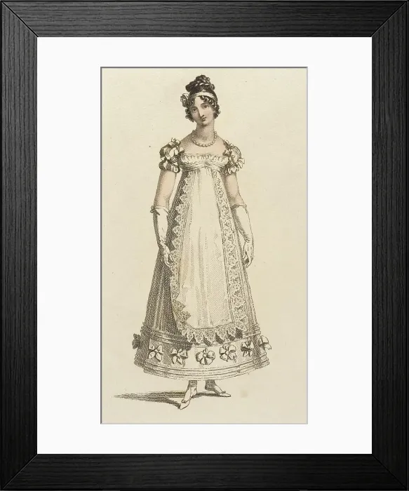 Framed Print : Fashion Plate (Parisian Ball Dress), 1817. Creator: Unknown Framed Print : Fashion Plate (Parisian Ball Dress), 1817. Creator: Unknown