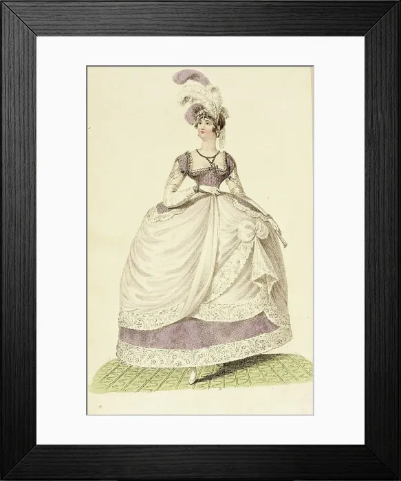 Framed Print : Fashion Plate (Court Dress), 1810. Creator: Unknown Framed Print : Fashion Plate (Court Dress), 1810. Creator: Unknown