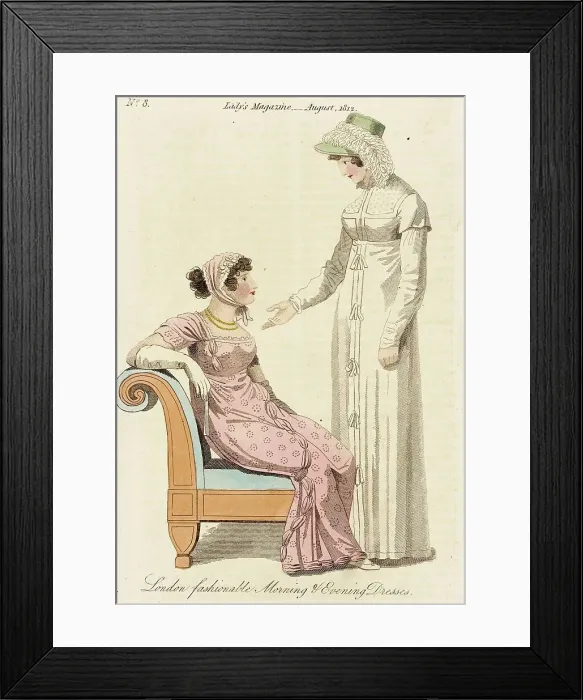 Framed Print : Fashion Plate (London Fashionable Morning & Evening Dresses), 1812. Creator: Unknown. Fashion Plate (London Fashionable Morning & Evening Dresses), 1812. Creator: Unknown Framed Print : Fashion Plate (London Fashionable Morning & Evening Dresses), 1812. Creator: Unknown. Fashion Plate (London Fashionable Morning & Evening Dresses), 1812. Creator: Unknown