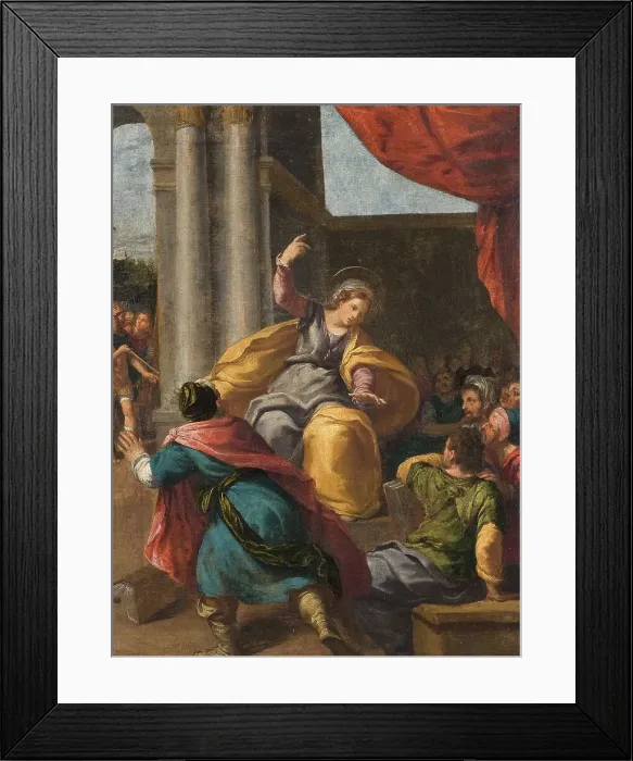 Framed Print : St Catherine among the Philosophers, late 16th-early 17th century. Creator: Scarsellino Framed Print : St Catherine among the Philosophers, late 16th-early 17th century. Creator: Scarsellino