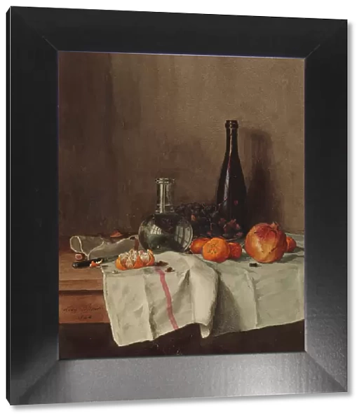 Still Life with Pomegranate, 1864. Creator: Leon Bonvin