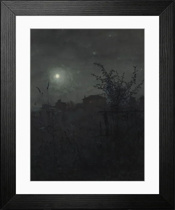 Framed Print : Hawthorn Trees in front of a Nocturnal Landscape with Houses in the Background, 1864. Creator: Leon Bonvin Framed Print : Hawthorn Trees in front of a Nocturnal Landscape with Houses in the Background, 1864. Creator: Leon Bonvin