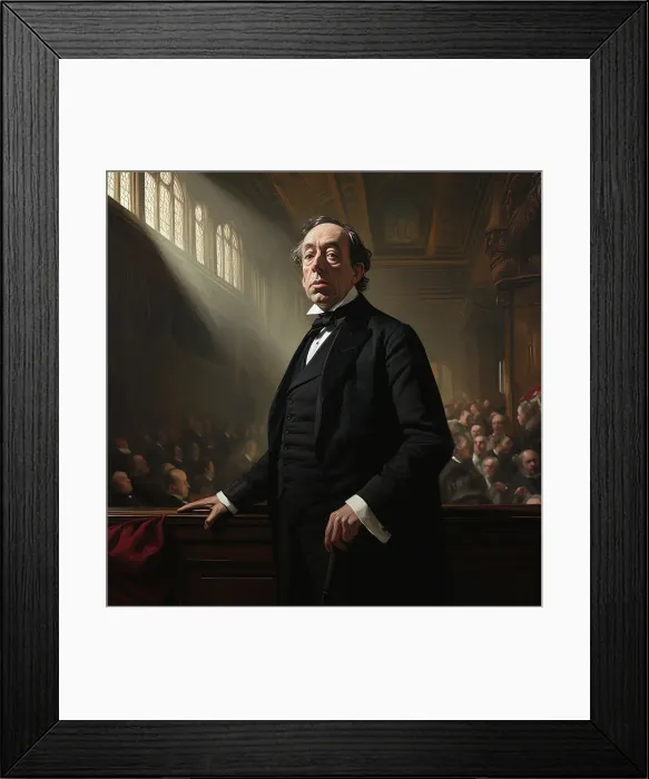 Framed Print : AI IMAGE - Portrait of Benjamin Disraeli, 1870s, (2023). Creator: Heritage Images Framed Print : AI IMAGE - Portrait of Benjamin Disraeli, 1870s, (2023). Creator: Heritage Images