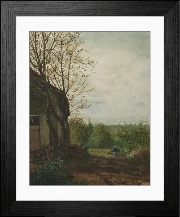 Framed Print : Lane beside a Building, 1865. Creator: Leon Bonvin