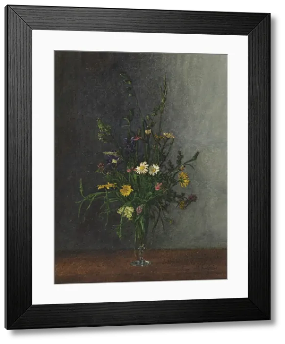 Framed Print : Summer Bouquet of Wild Flowers with Dandelions, 1863. Creator: Leon Bonvin Framed Print : Summer Bouquet of Wild Flowers with Dandelions, 1863. Creator: Leon Bonvin