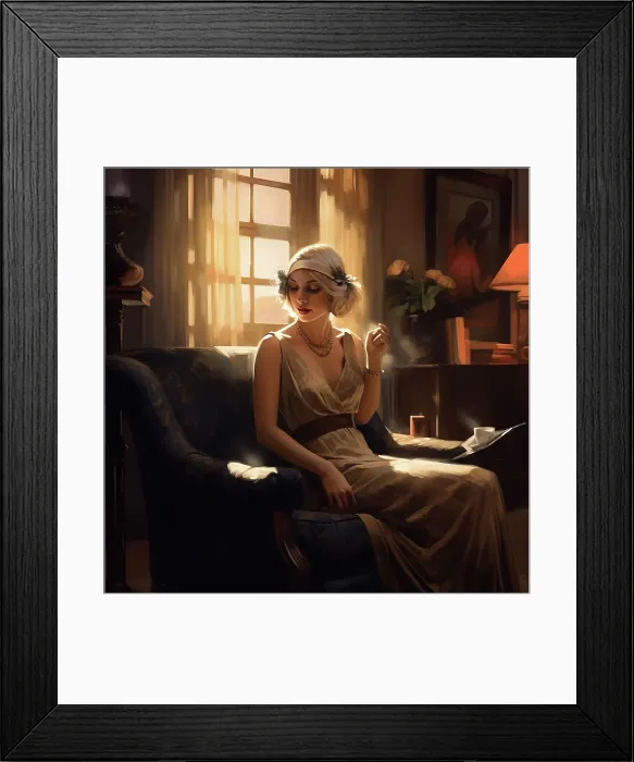 Framed Print : AI IMAGE - A woman wearing 1920s fashion, 2023. Creator: Heritage Images Framed Print : AI IMAGE - A woman wearing 1920s fashion, 2023. Creator: Heritage Images