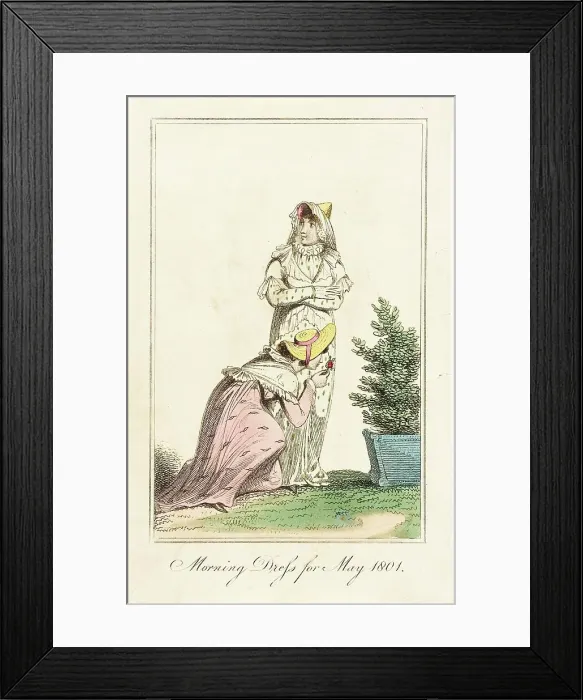 Framed Print : Fashion Plate (Morning Dress for May 1801), 1801. Creator: Unknown Framed Print : Fashion Plate (Morning Dress for May 1801), 1801. Creator: Unknown