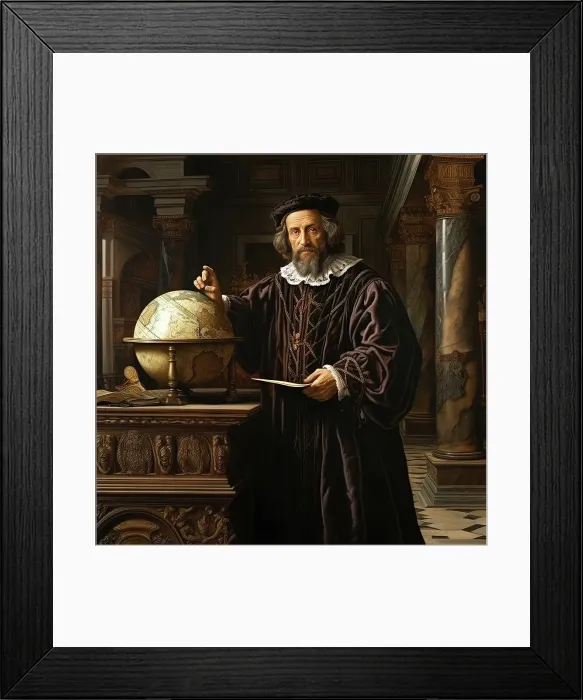Framed Print : AI IMAGE - Portrait of Christopher Columbus, 1490s, (2023). Creator: Heritage Images Framed Print : AI IMAGE - Portrait of Christopher Columbus, 1490s, (2023). Creator: Heritage Images