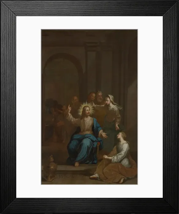 Framed Print : Christ with Martha and Mary. Creator: Anon Framed Print : Christ with Martha and Mary. Creator: Anon