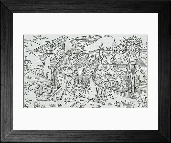 Framed Print : Tobias and the Angel, published 1483. Creator: Unknown Framed Print : Tobias and the Angel, published 1483. Creator: Unknown