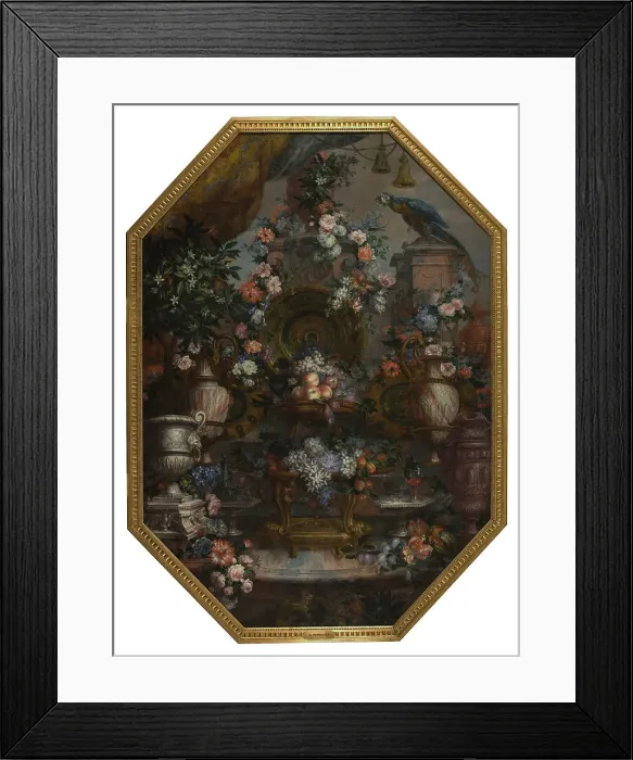 Framed Print : Large Flowerpiece with Precious Urns, late 17th-early 18th century. Creator: Antoine Monnoyer Framed Print : Large Flowerpiece with Precious Urns, late 17th-early 18th century. Creator: Antoine Monnoyer