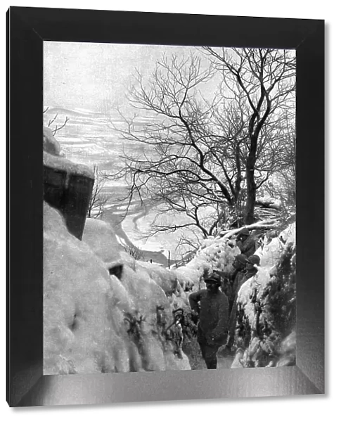 In Snow on the Italian Front; December: the Piave valley, seen from a French trench.. 1917. Creator: Unknown