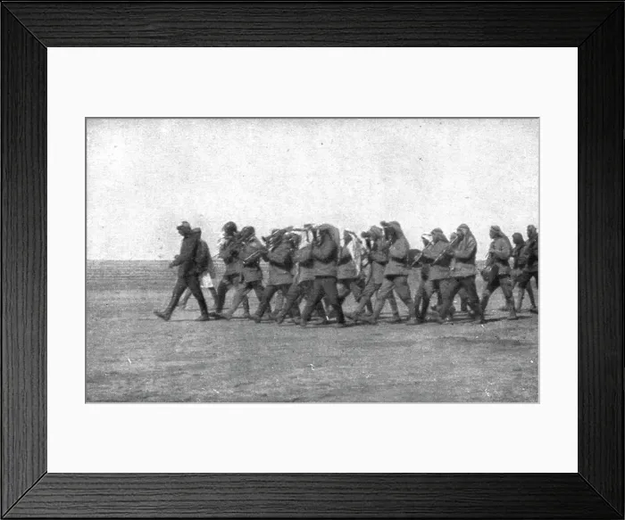 Framed Print : Distant Fronts, In Hejaz; Musicians of the Arabian army rally for King Hussein... 1917. Creator: Unknown