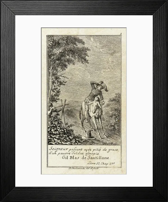 Framed Print : Illustration for Le Sage's Gil Blas, 1783. Creator: Daniel Nikolaus Chodowiecki Framed Print : Illustration for Le Sage's Gil Blas, 1783. Creator: Daniel Nikolaus Chodowiecki