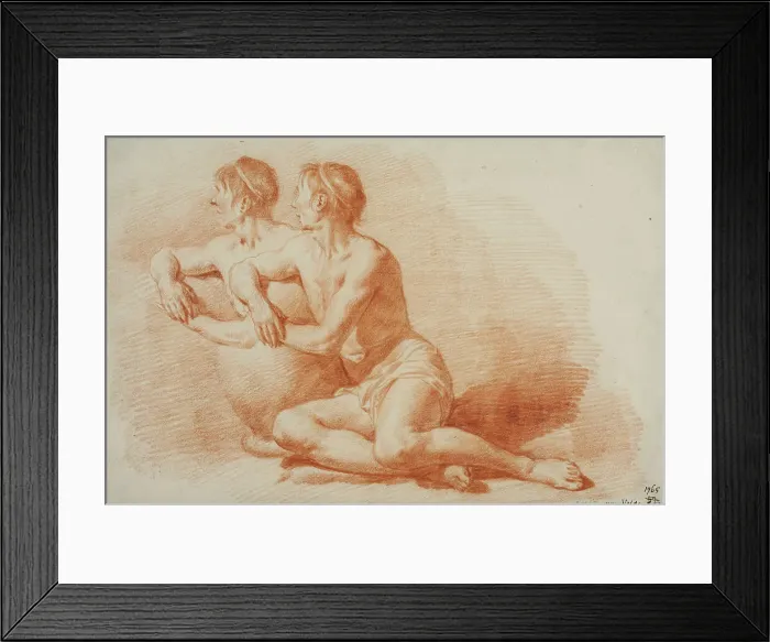 Framed Print : Study of a Male Nude Seated on the Ground. Creator: Adriaen van de Velde Framed Print : Study of a Male Nude Seated on the Ground. Creator: Adriaen van de Velde