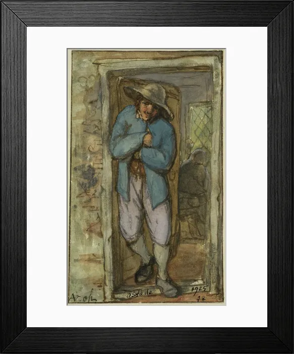 Framed Print : Man standing in the doorway of a house. Creator: Adriaen van Ostade Framed Print : Man standing in the doorway of a house. Creator: Adriaen van Ostade