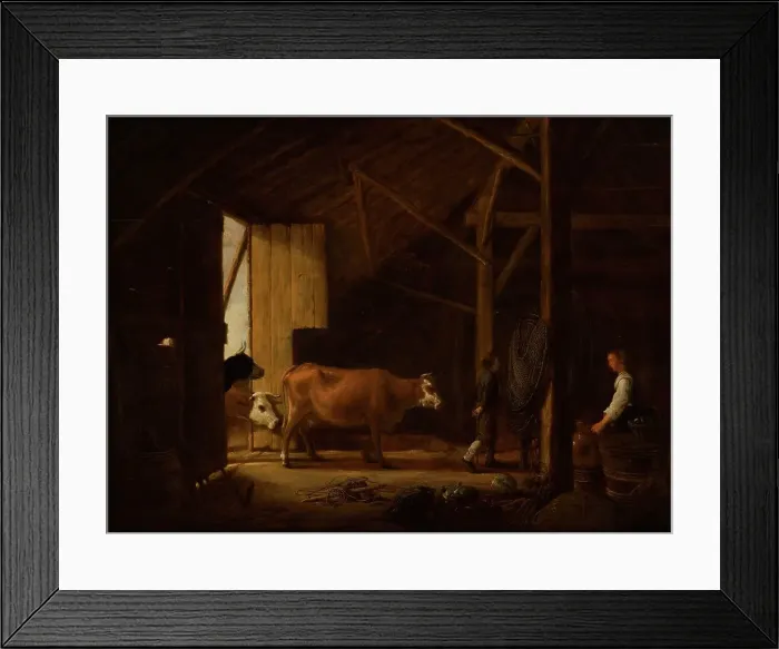 Framed Print : Interior of a Cowshed. Creator: Aelbert Cuyp Framed Print : Interior of a Cowshed. Creator: Aelbert Cuyp