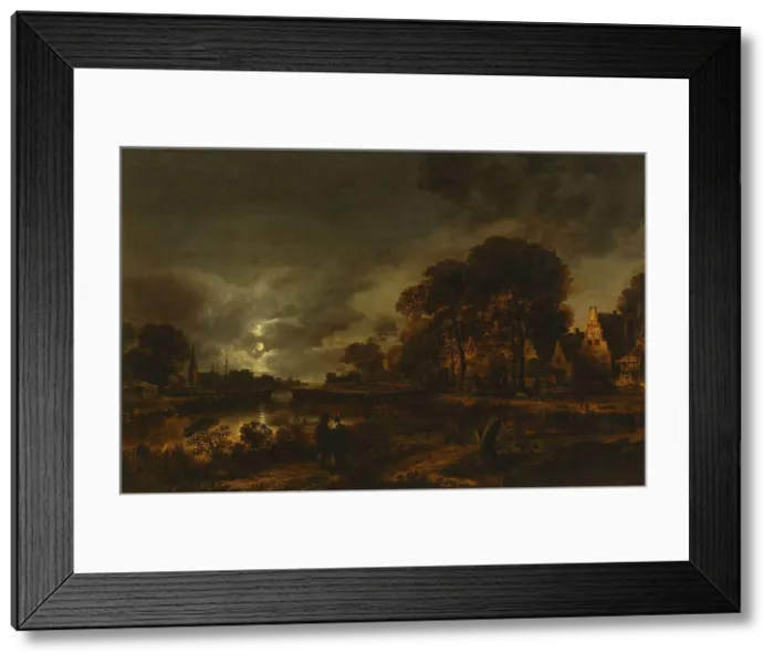 Framed Print : Moonlight Landscape. Creator: Aert van der Neer Framed Print : Moonlight Landscape. Creator: Aert van der Neer