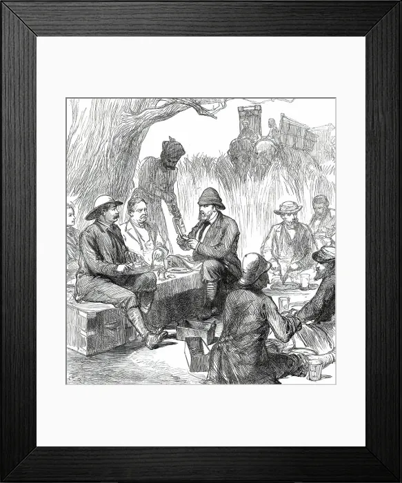 Framed Print : The Prince of Wales in the Terai: Tiffin in the Jungle...1876. Creator: C.R Framed Print : The Prince of Wales in the Terai: Tiffin in the Jungle...1876. Creator: C.R