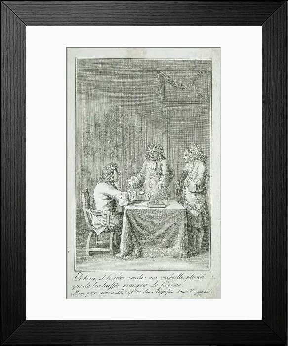 Framed Print : Illustration to The Rememberances of the Refugees, 1786. Creator: Daniel Nikolaus Chodowiecki Framed Print : Illustration to The Rememberances of the Refugees, 1786. Creator: Daniel Nikolaus Chodowiecki