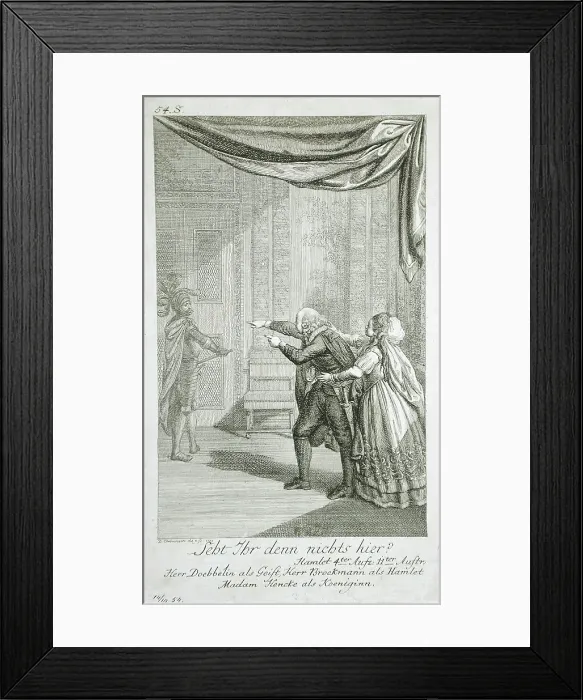 Framed Print : Illustration for Shakespeare's Hamlet, 1778. Creator: Daniel Nikolaus Chodowiecki Framed Print : Illustration for Shakespeare's Hamlet, 1778. Creator: Daniel Nikolaus Chodowiecki