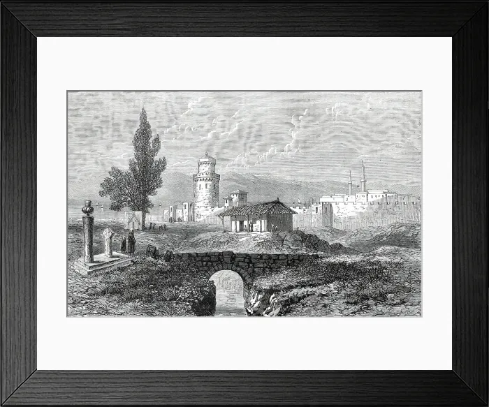 Framed Print : Salonica: View from the Turkish Cemetery, 1876. Creator: Unknown Framed Print : Salonica: View from the Turkish Cemetery, 1876. Creator: Unknown