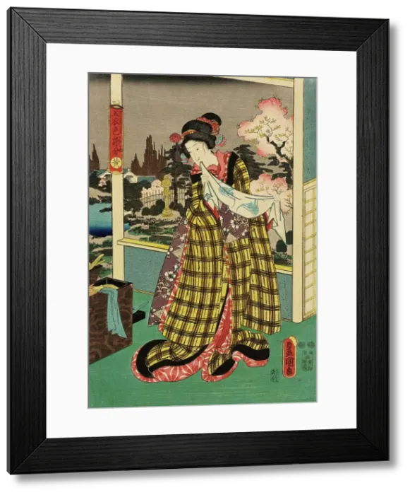 Framed Print : Yellow, between c1847 and c1852. Creator: Utagawa Kunisada Framed Print : Yellow, between c1847 and c1852. Creator: Utagawa Kunisada
