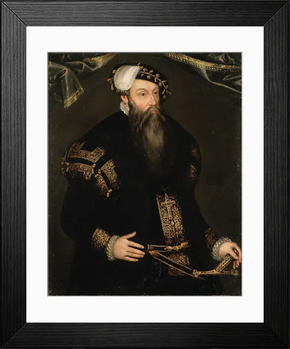 Framed Print : Gustav Vasa (1496-1560), King of Sweden, married to 1. Katarina of Saxe-Lauenburg... 17th century. Creator: Cornelius Arendtson Framed Print : Gustav Vasa (1496-1560), King of Sweden, married to 1. Katarina of Saxe-Lauenburg... 17th century. Creator: Cornelius Arendtson