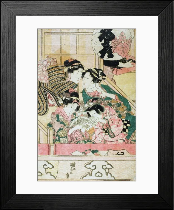 Framed Print : Young Women in a Theater Balcony, c1820s. Creator: Utagawa Kunisada Framed Print : Young Women in a Theater Balcony, c1820s. Creator: Utagawa Kunisada