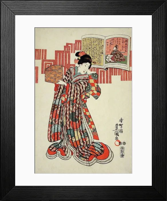 Framed Print : Beauty Representing the Poet Kamakura Udaijin, circa 1847-1852. Creator: Utagawa Kunisada Framed Print : Beauty Representing the Poet Kamakura Udaijin, circa 1847-1852. Creator: Utagawa Kunisada