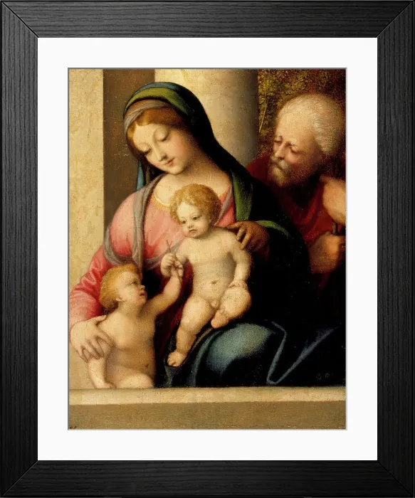 Framed Print : Holy Family with the Infant St. John, c1515. Creator: Antonio da Correggio Framed Print : Holy Family with the Infant St. John, c1515. Creator: Antonio da Correggio