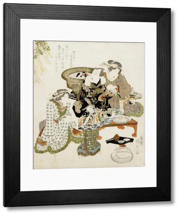Framed Print : The Actor Onoe Kikugoro III at Umemoto Teahouse, c1825. Creator: Utagawa Kunisada Framed Print : The Actor Onoe Kikugoro III at Umemoto Teahouse, c1825. Creator: Utagawa Kunisada